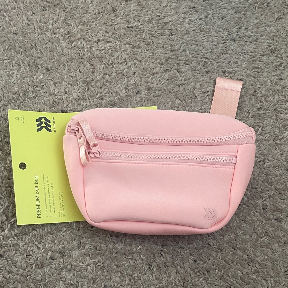 All in motion premium belt bag water resistant blue pink NWT athletic athleisure